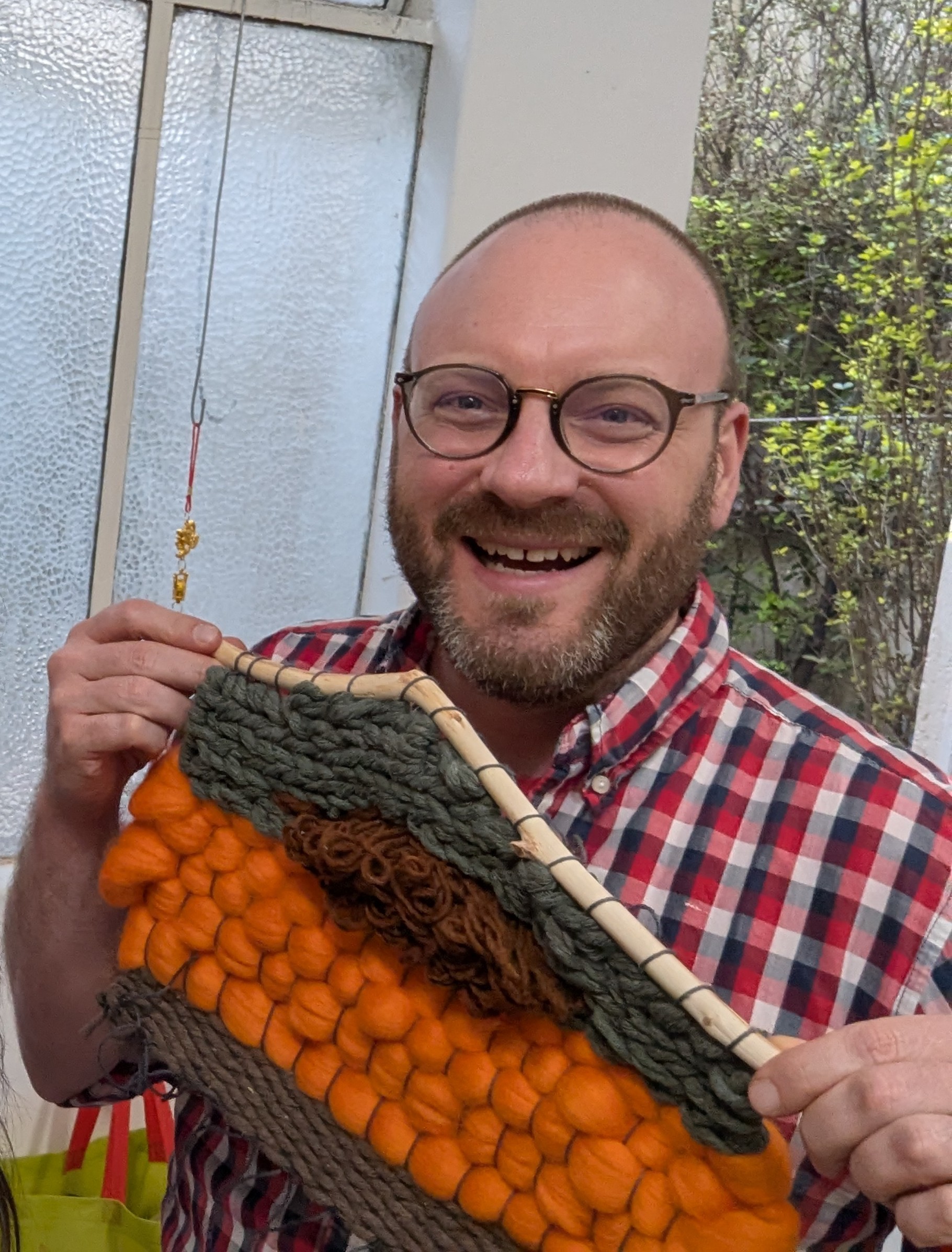 My first woven textile, made in March 2025